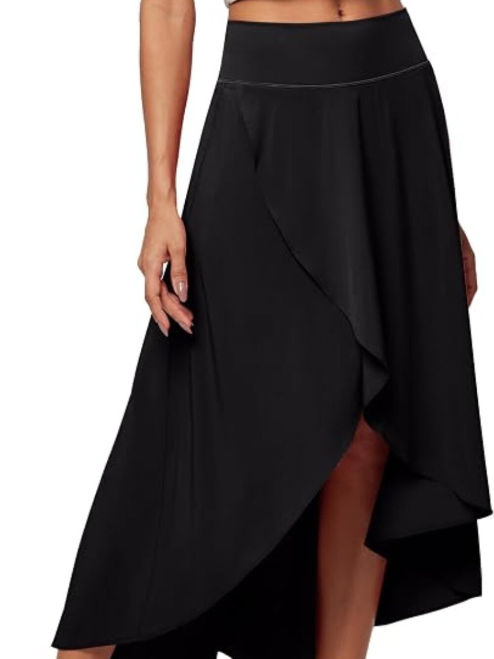 Healthyoga High Waist Wrap Skirt w/ Shorts Flowy Skirt for Women Size Large